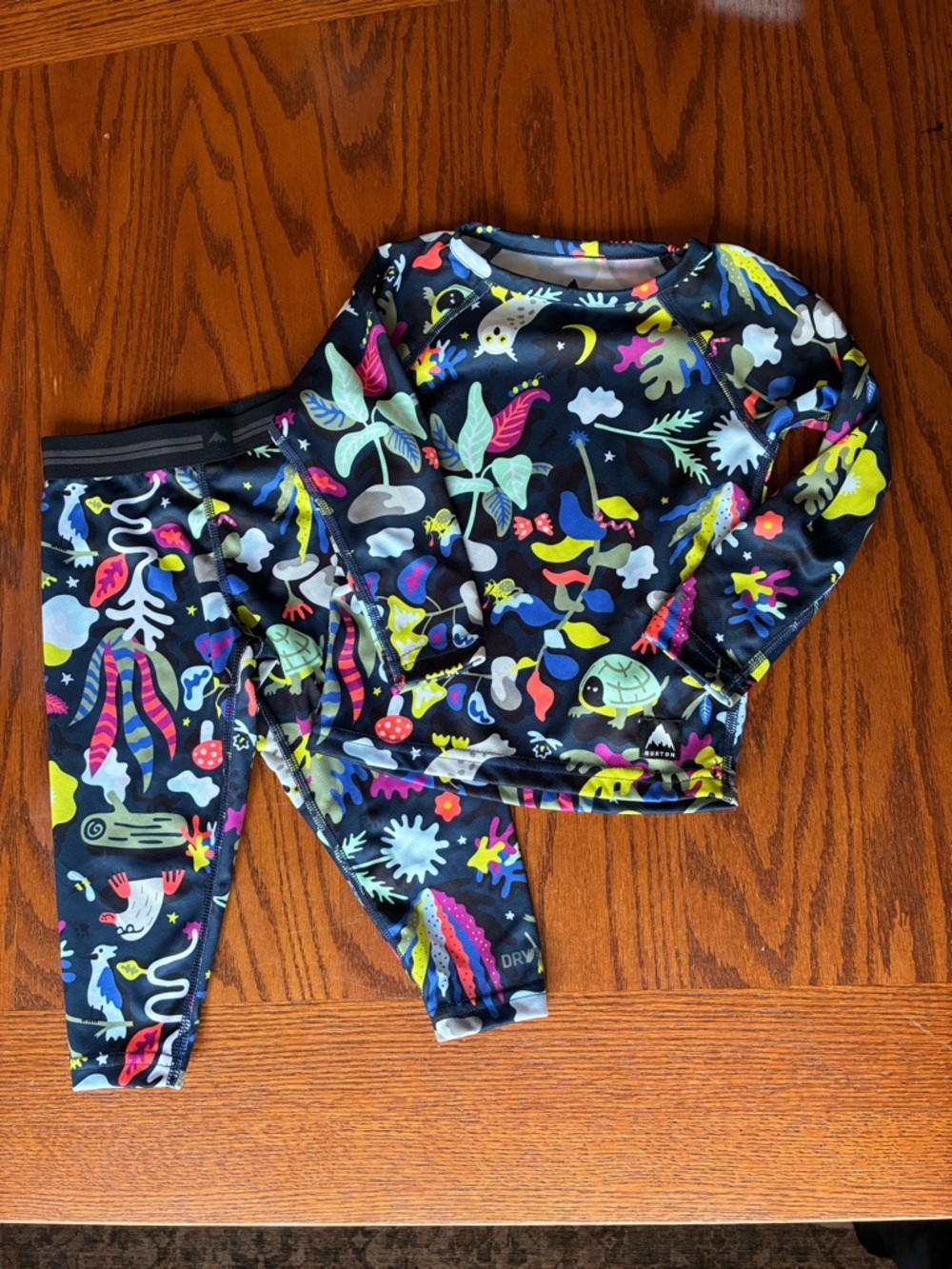 Burton Two-Piece Base Layer Set in Nature Print Baby Size 18 Mo.